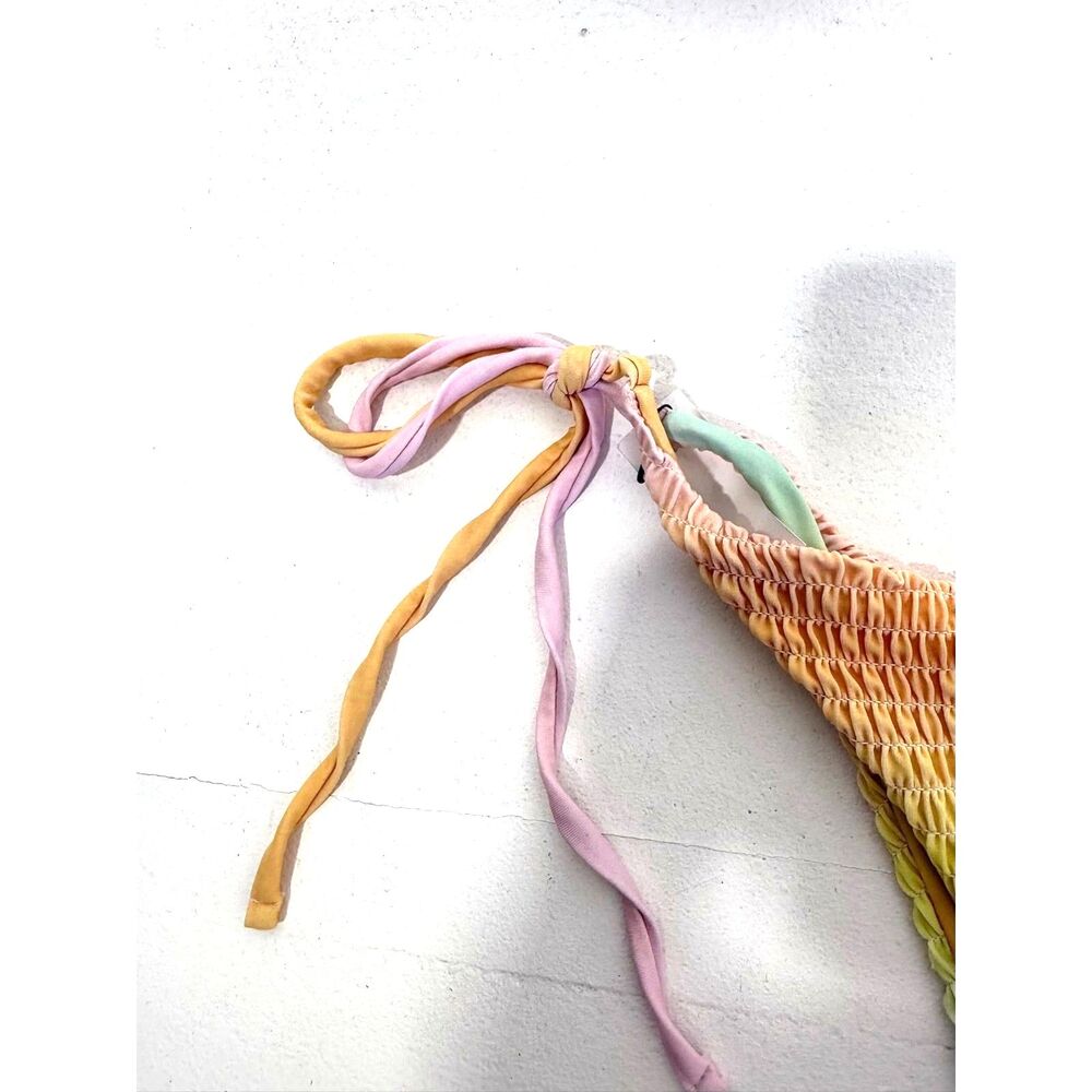 pastel rainbow rouched string bikini - Picture 8 of 8